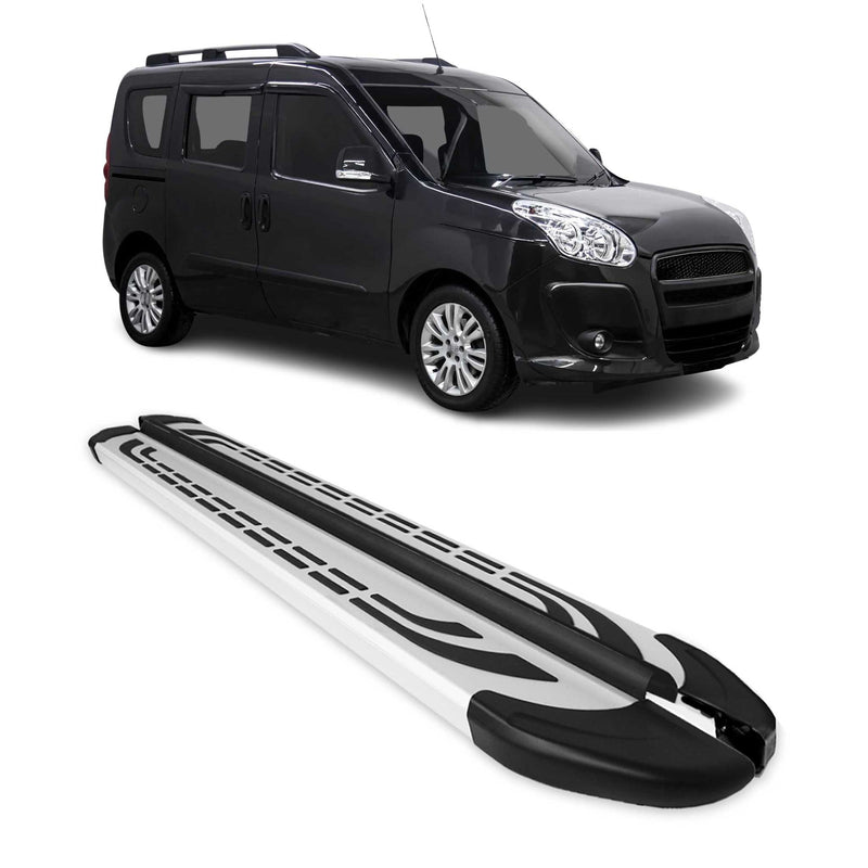 Trittbretter Seitenschweller für Fiat Doblo L1 Kurzer 2010-2020 Alu Grau