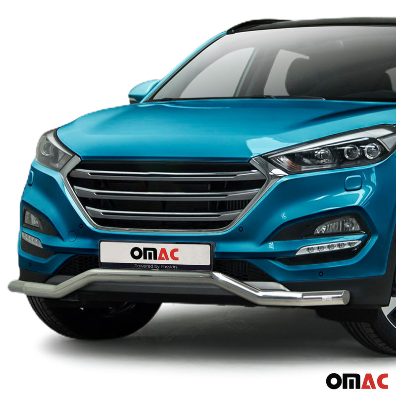Frontbügel Frontschutzbügel Schutz für Hyundai Tucson 2015-2020 ABE Stahl Silber