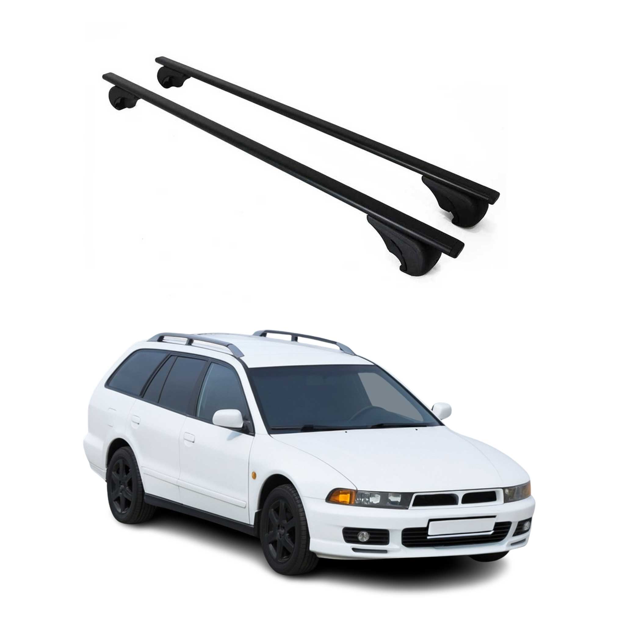 Dachträger Grundtäger für Mitsubishi Galant Kombi 1996-2003 75kg Metall Schwarz