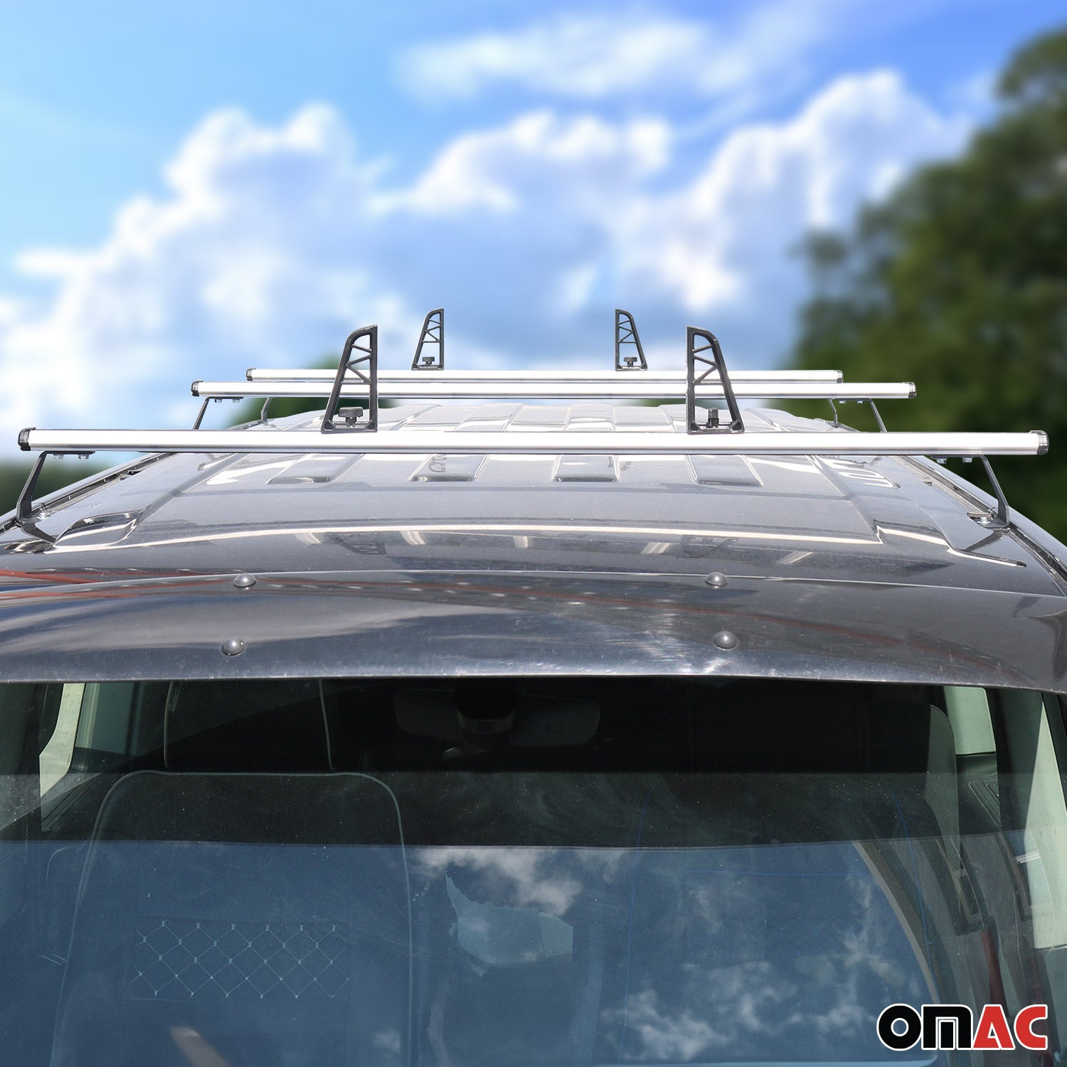 3x Dachträger + Leiterhalter Set für Fıat Doblo 2010-2021 Lastanschläge Silber