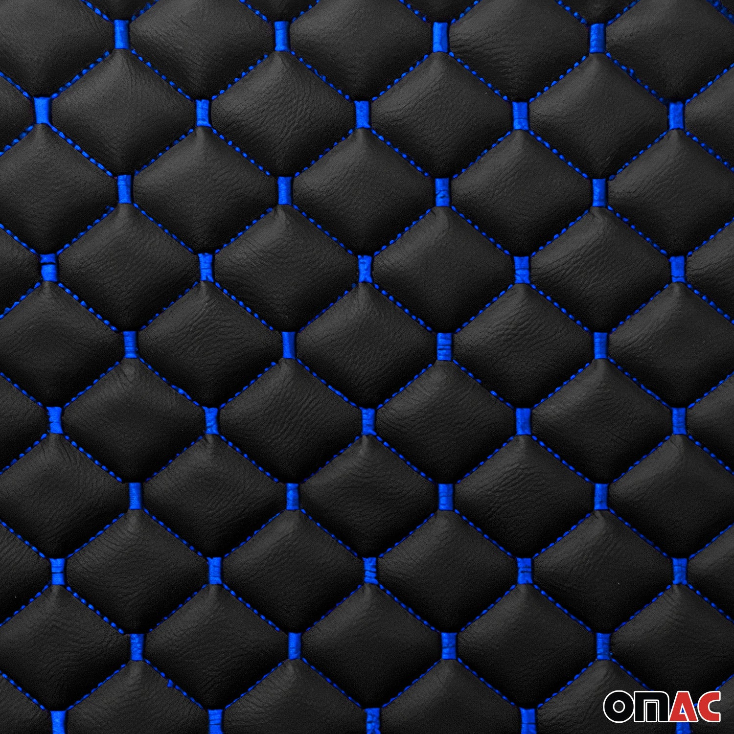 140cmx100cm Geprägte Schwarz Kunstleder Blau Diamant-Stich Auto Polsterung