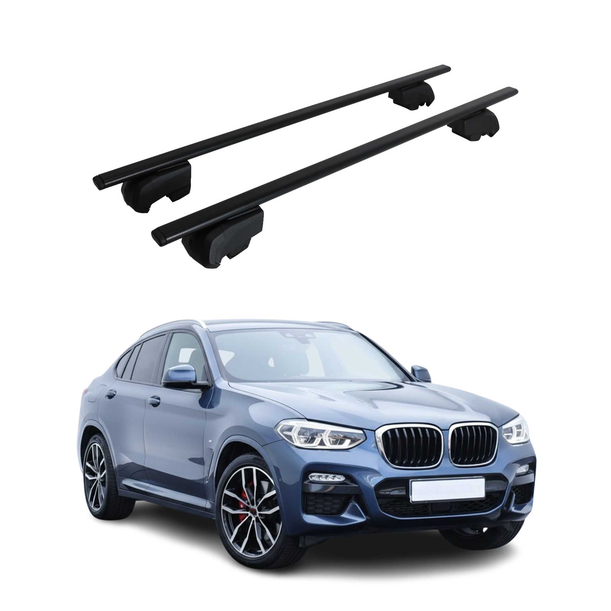 Dachträger Grundträger für BMW X4 G02 2018-2025 Metall Schwarz 2tlg