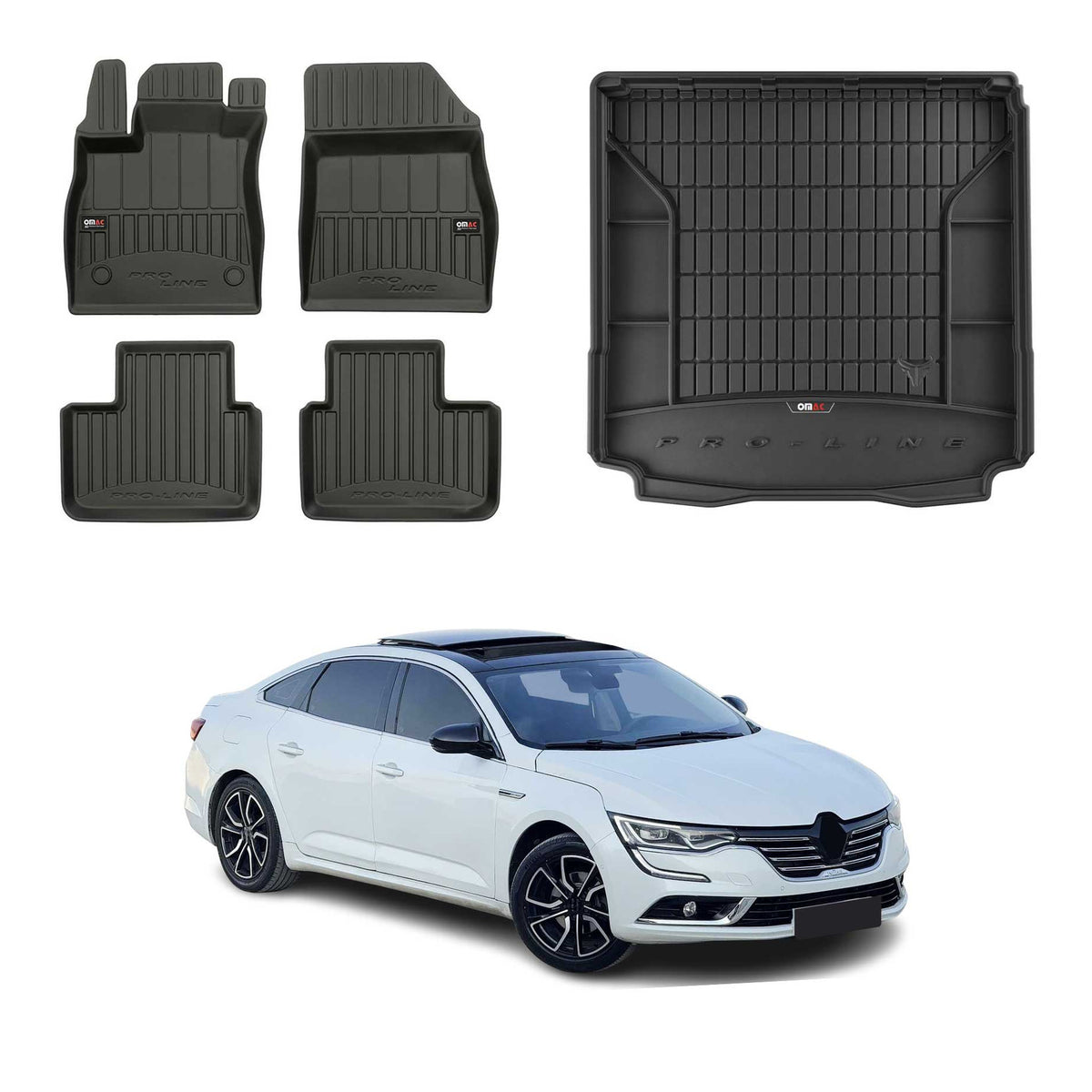 OMAC Fußmatten & Kofferraumwanne Set für Renault Talisman Grandtour 2015-2022