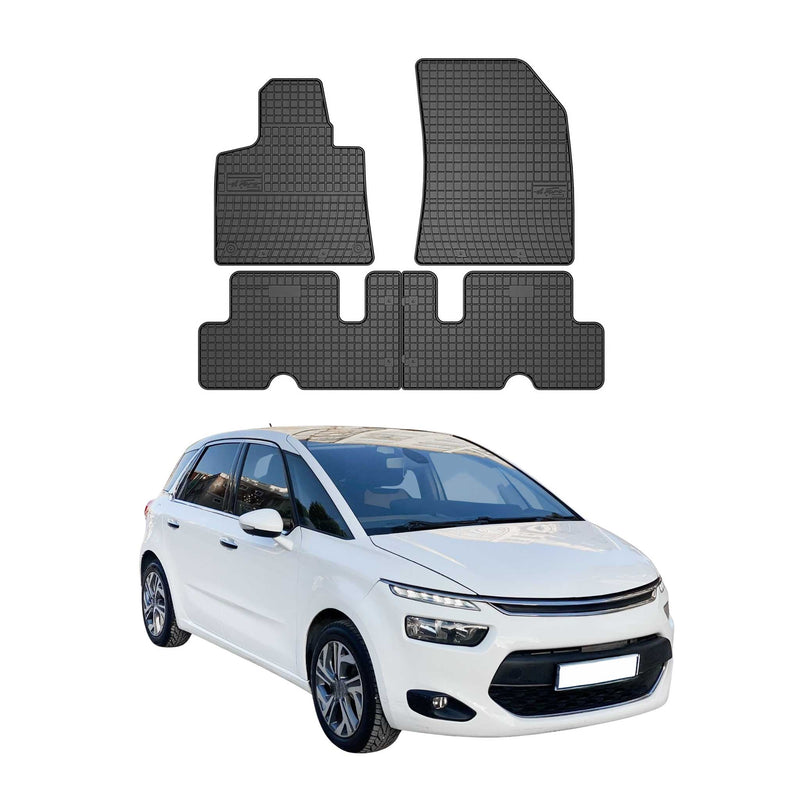 OMAC Gummi Fußmatten für Citroen C4 Picasso 2013-2016 Automatten TPE Schwarz 4x