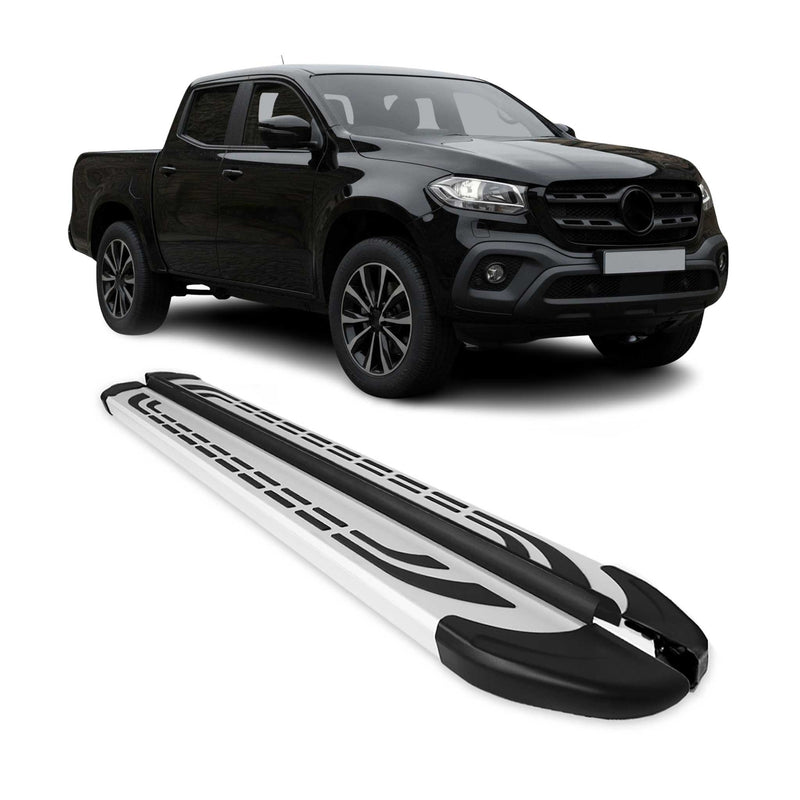 Trittbretter Seitenschweller für Mercedes X Klasse DoubleCab 2017-2021 Alu