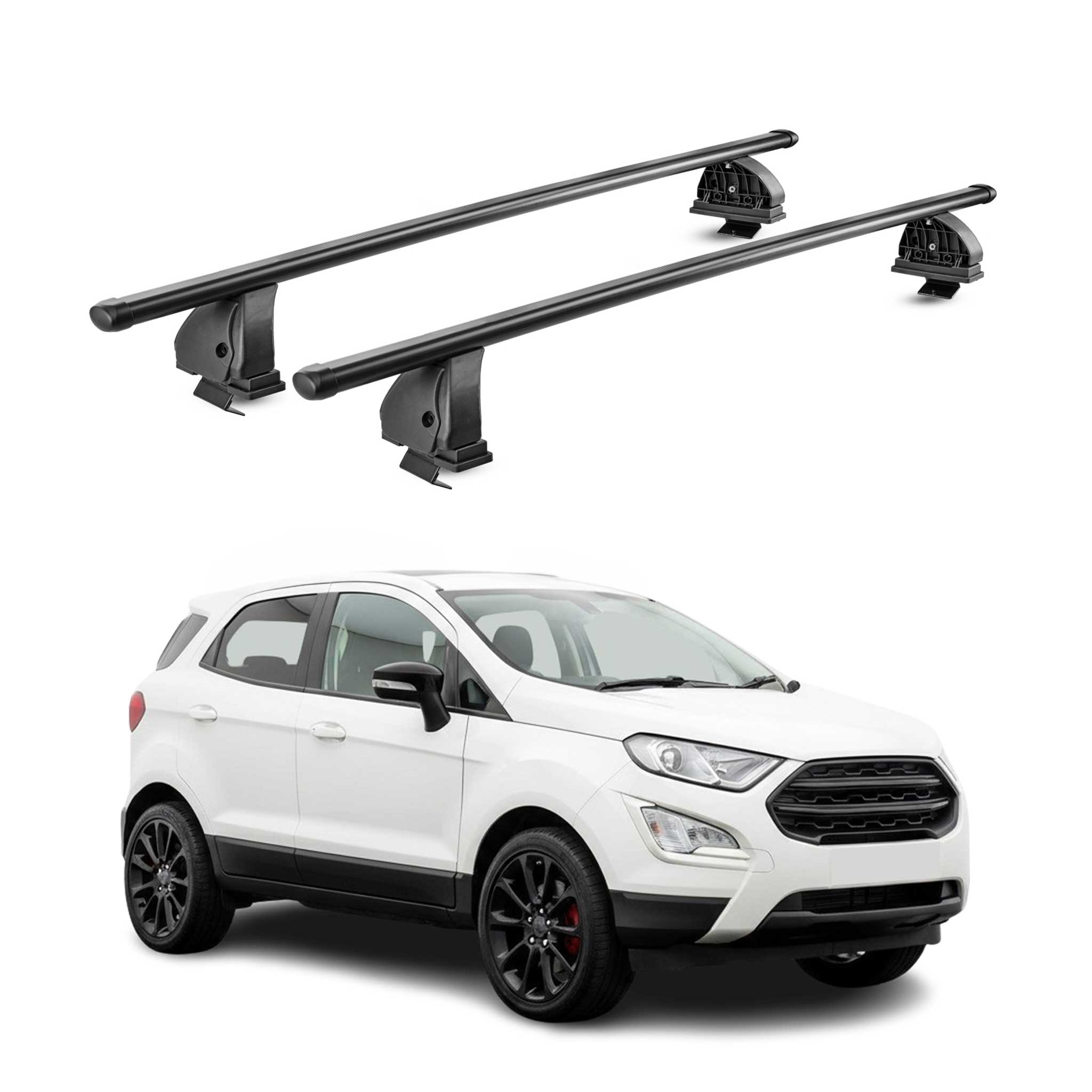 Stahl Dachträger für Ford Ecosport (Ohne Dachreling) 2014-2023 TÜV 2tlg Schwarz