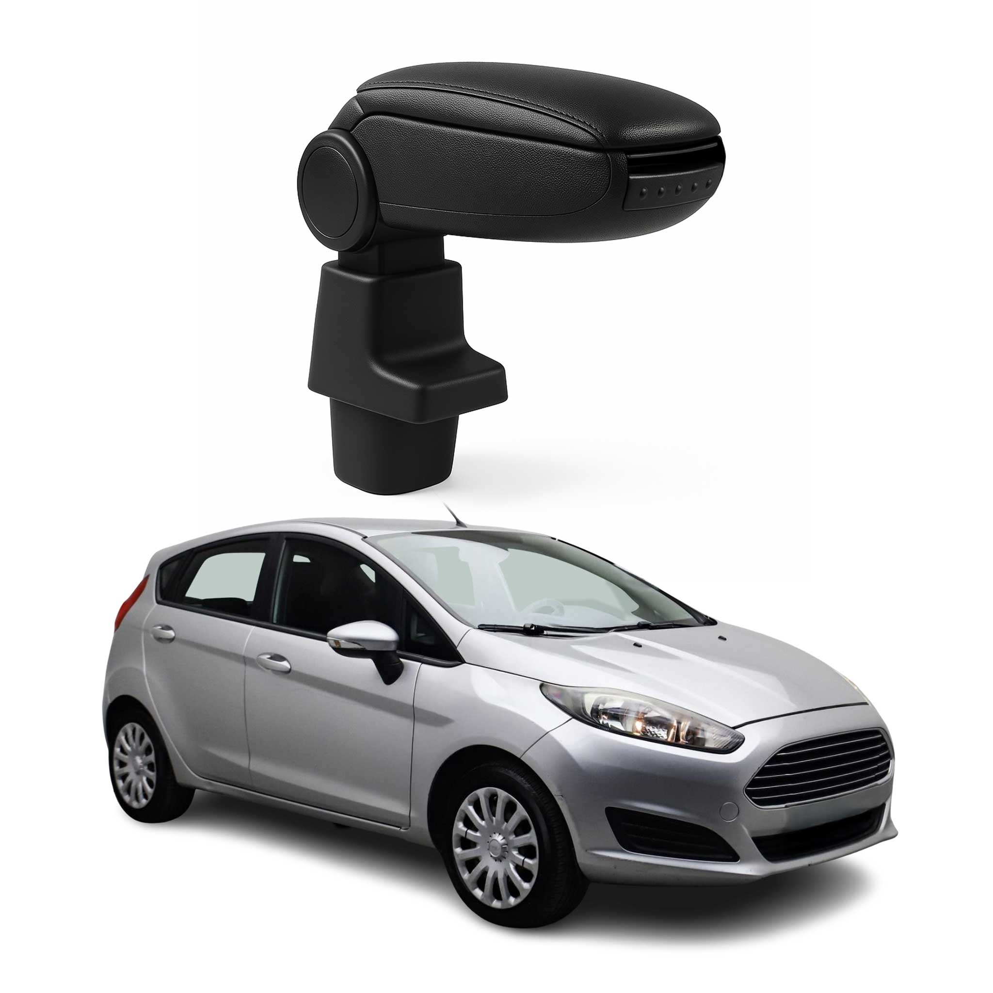 Mittelarmlehne Armlehne für Ford Fiesta 6 2008-2017 PU-Leder ABS Schwarz