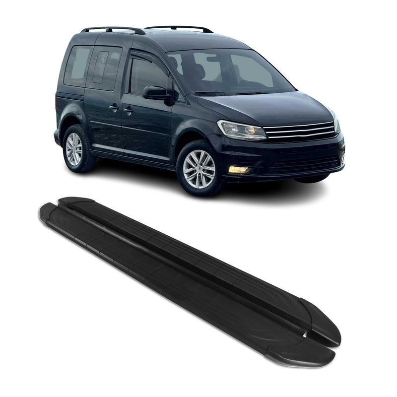 Trittbretter Seitenschweller für VW Caddy 2004-2020 L1 Kurzer Schwarz 2tlg