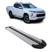 Seitenschweller Trittbretter Schweller für Mitsubishi L200 V 2015-2023 Alu Grau