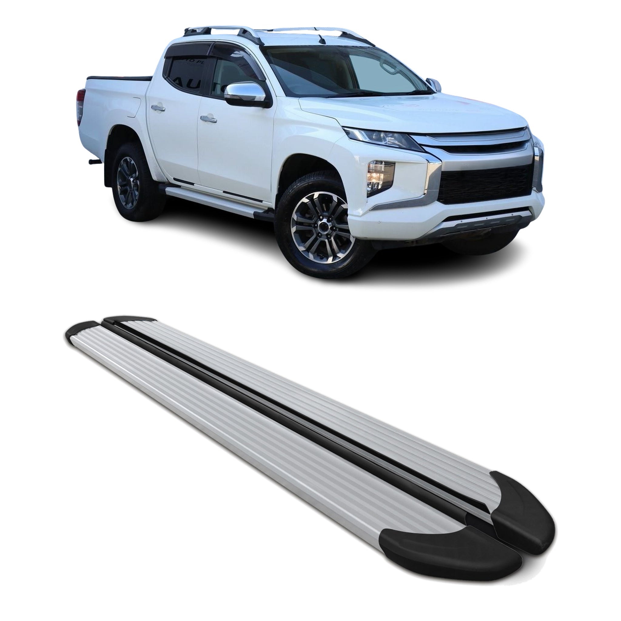 Seitenschweller Trittbretter Schweller für Mitsubishi L200 V 2015-2023 Alu Grau