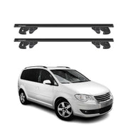 Dachträger Grundtäger für VW Touran I 2003-2010 Pre-FL Alu 90kg TÜV Schwarz 2tlg