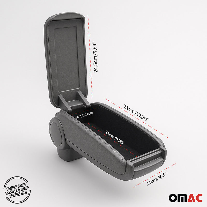 Mittelarmlehne Armlehne Mittelkonsole für Opel Corsa 2015-2019 PU-Leder ABS Grau