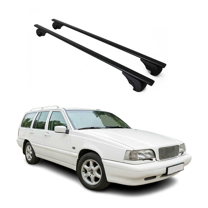 Dachträger Grundtäger für Volvo 850 Kombi 1992-1997 75kg Metall Schwarz 2 tlg