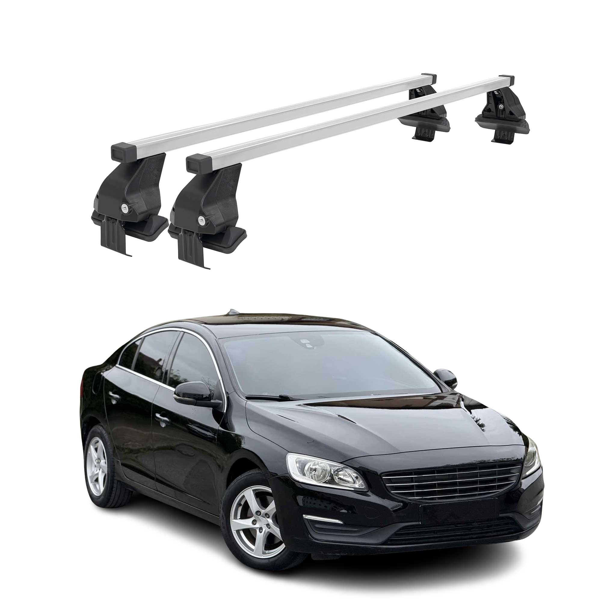 Menabo Dachträger Grundtäger für Volvo S60 2010-2018 50kg Stahl Silber 2 tlg