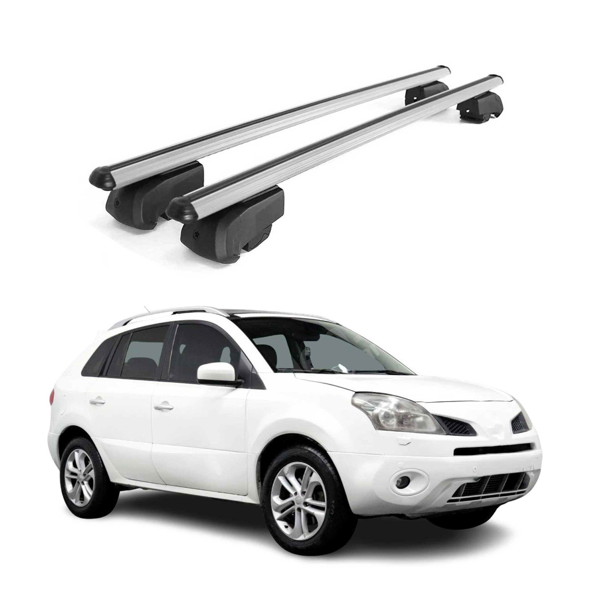 Dachträger Grundträger für Renault Koleos I 2011-2015 Facelift Alu Silber 2tlg