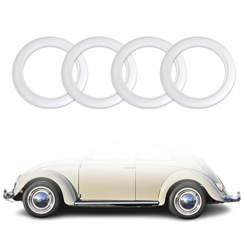 4x Weißwandringe Weißwandreifen 13 Zoll weiß Gummi Auto Tuning