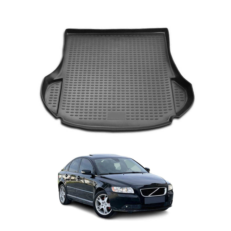 Kofferraummatte Kofferraumwanne für Volvo S40 2004-2012 Gummi TPE Schwarz