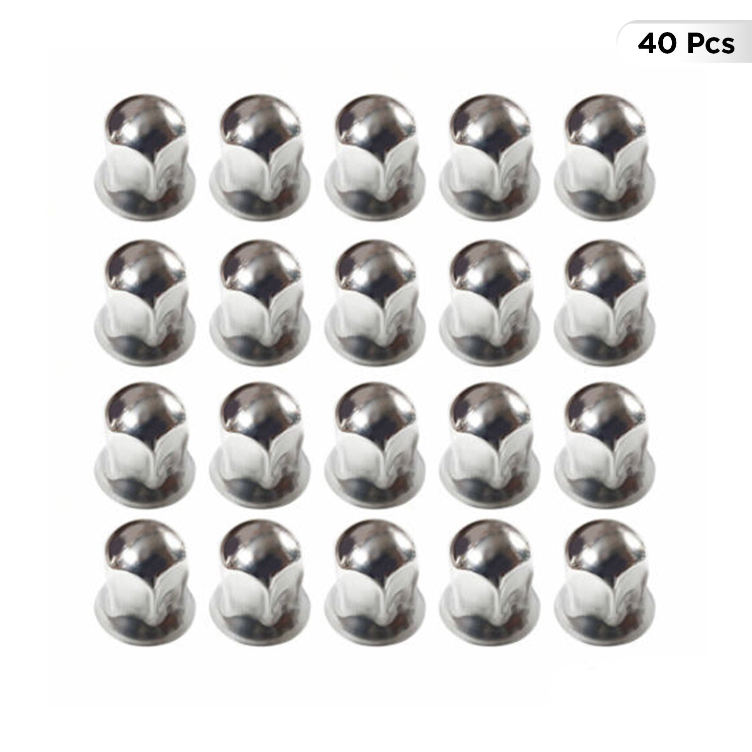 40x Glänzend Chrom Radmutterkappen Schutz Ø32mm für hohe Schrauben / LKW