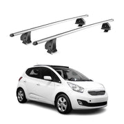 Alu Dachträger für Kia Venga 2010-2019 TÜV Abschließbar T-Nut 75 kg 2tlg Silber