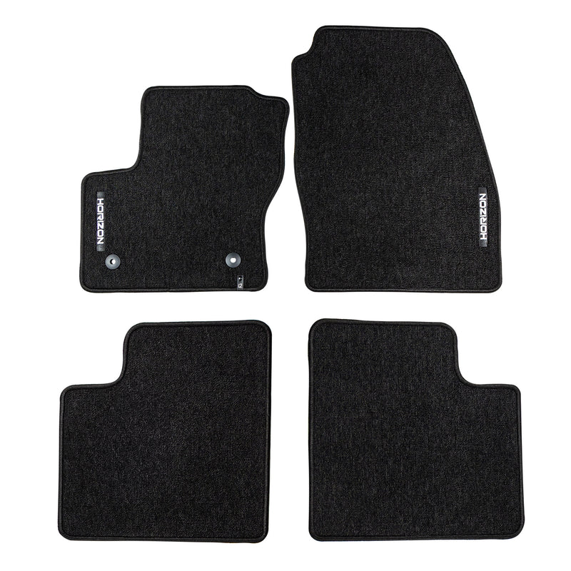 Velours Fußmatten für Ford Grand C-Max 2015-2019 FL Autoteppich Schwarz 4 tlg