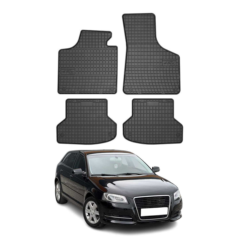 OMAC Gummi Fußmatten für Audi A3 Sportback 8P1 8PA 3tür 2003-2013 Schwarz 4x