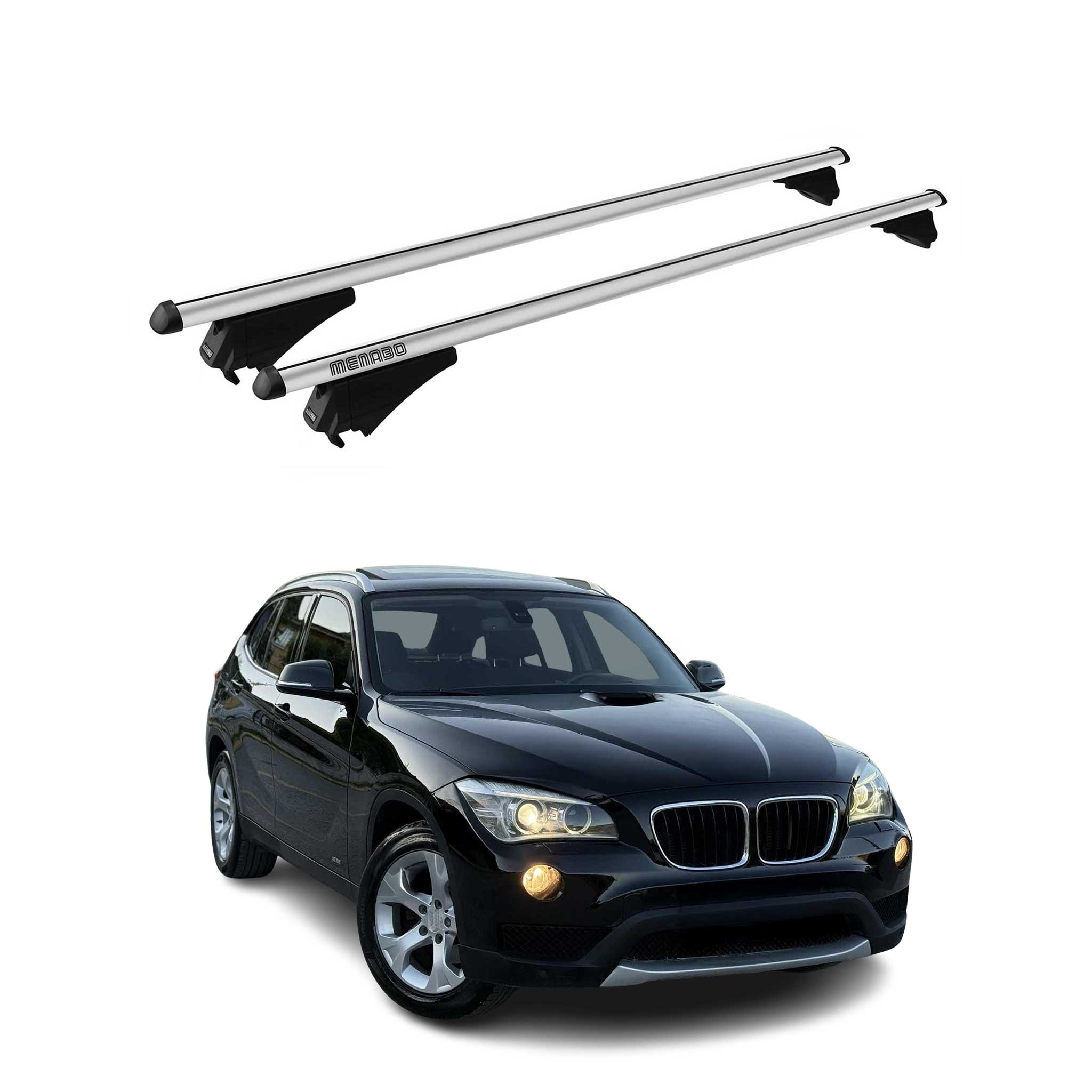 Menabo Dachträger Grundtäger für BMW X1 E84 2009-2015 75kg Alu Silber 2 tlg