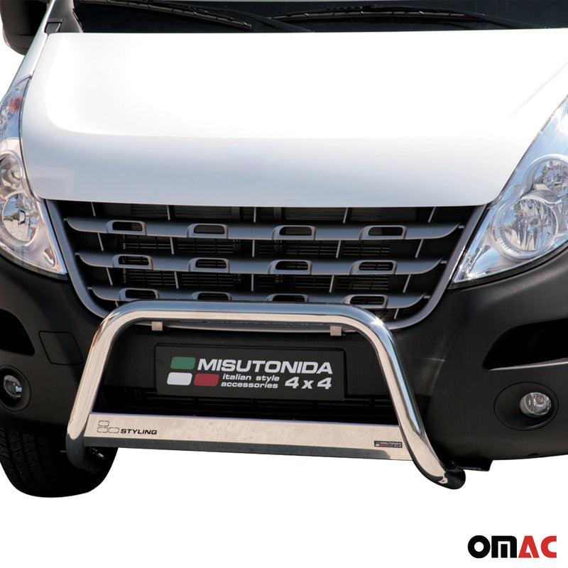 Frontbügel Frontschutzbügel für Renault Master 2010-2018 Grau Edelstahl ø63 mm