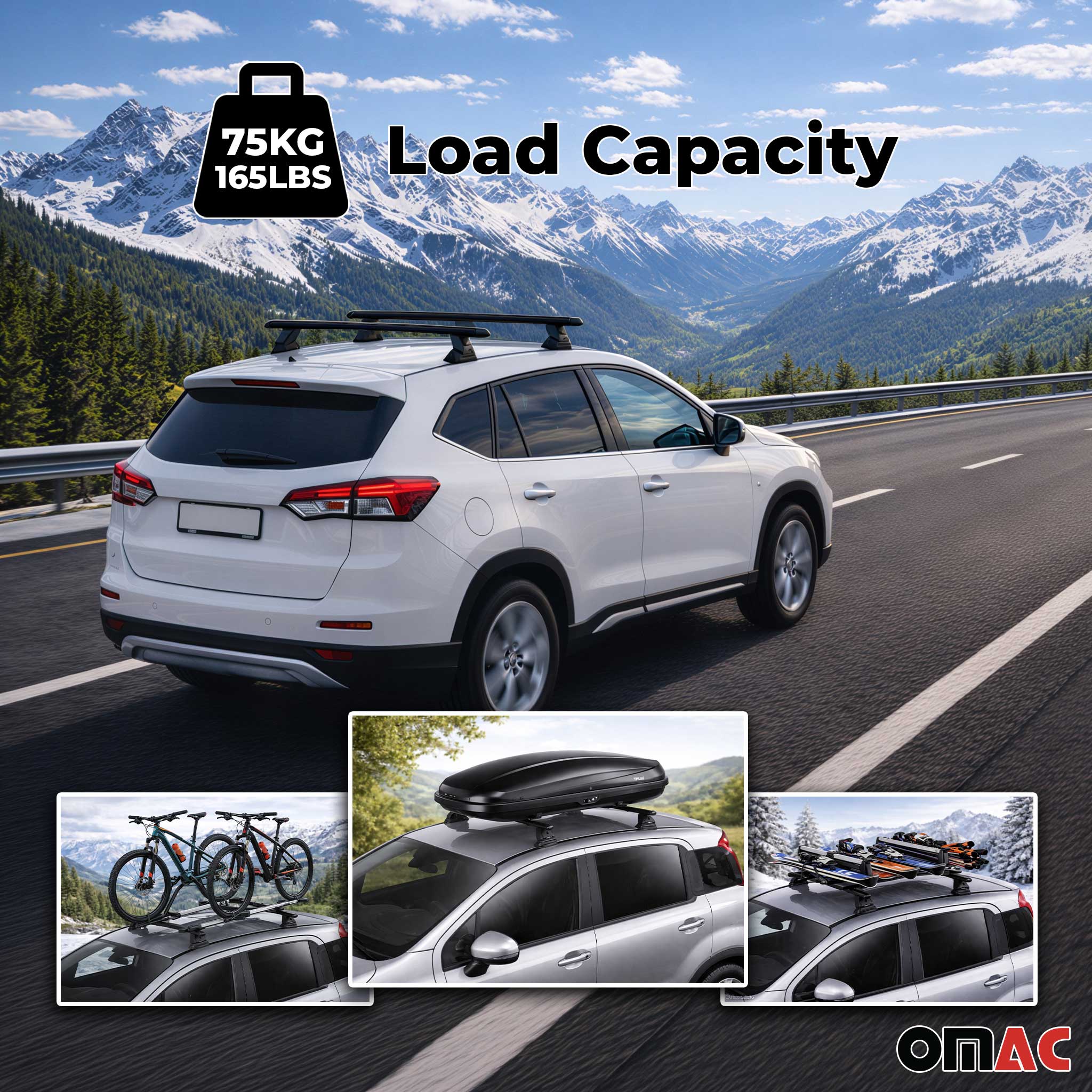 Stahl Dachträger für Kia Cee'd II 2012-2018 TÜV Abschließbar 75 kg 2tlg Schwarz