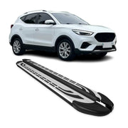 Trittbretter Seitenschweller für MG ZS 2017-2026 Silber Schwarz Aluminium 2 tlg