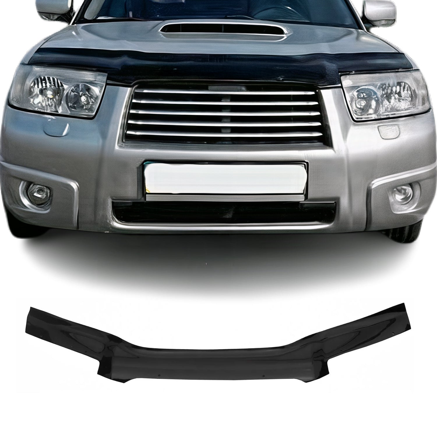 Motorhaube Deflektor Steinschlagschutz für Subaru Forester FL 2005-2008 Schwarz