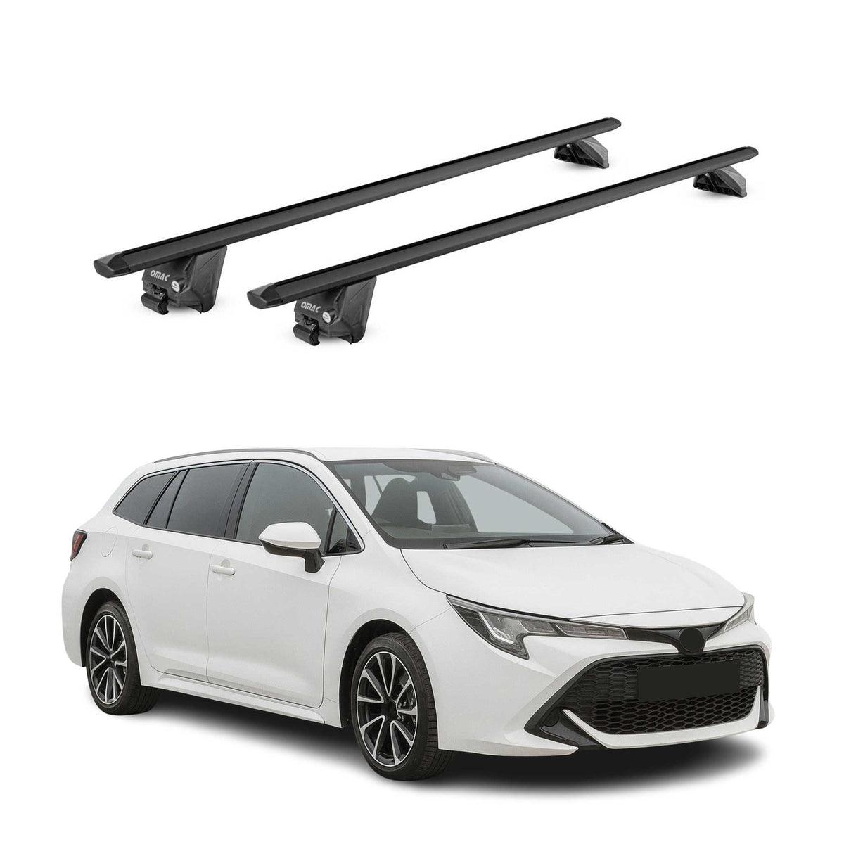 Dachträger für Toyota Corolla Kombi 2019-2026 100kg Alu Schwarz 2x ABE