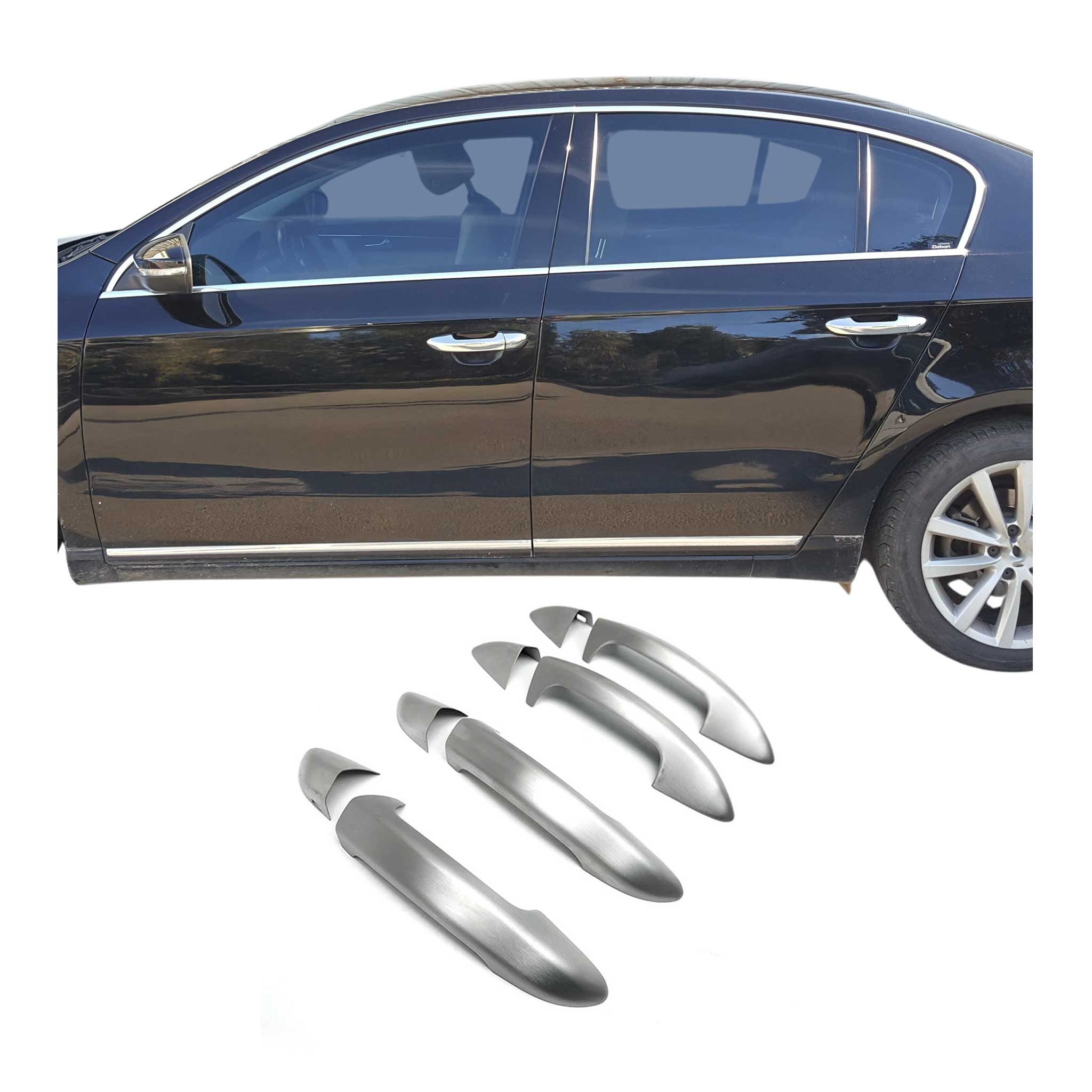 Türgriff Blende Chrom für VW Passat 2010-2015 4-Tür Gebürstet Silber 4x
