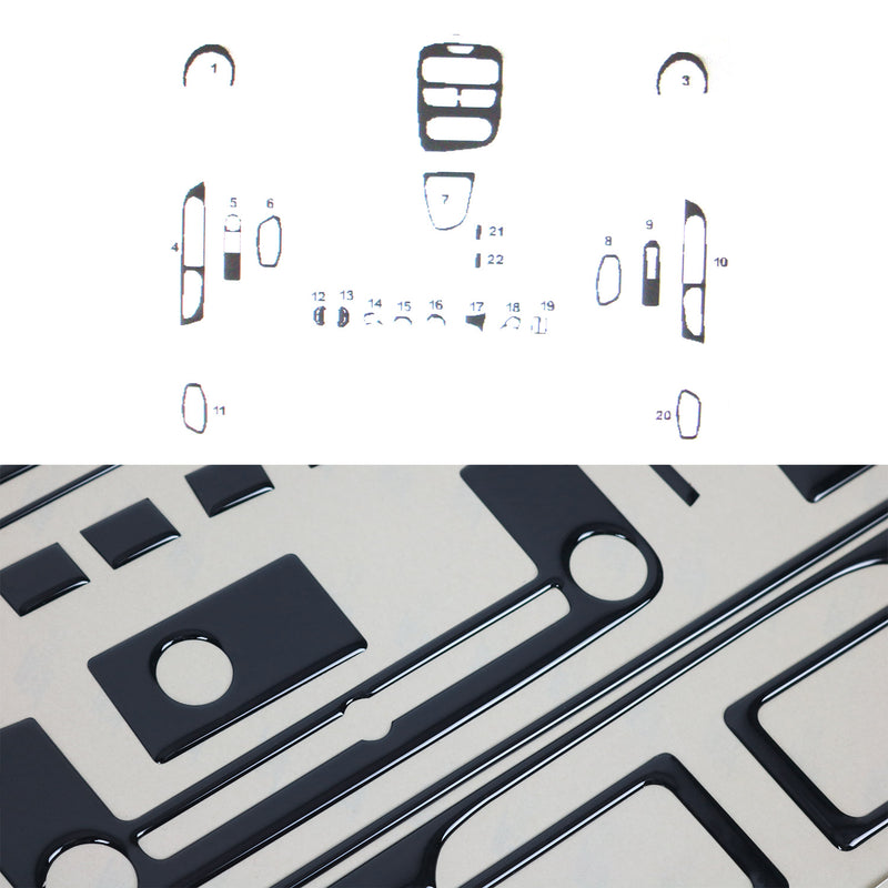 Innenraum Dekor Cockpit für Renault Clio 2012-2019 Piano Schwarz Optik 22tlg