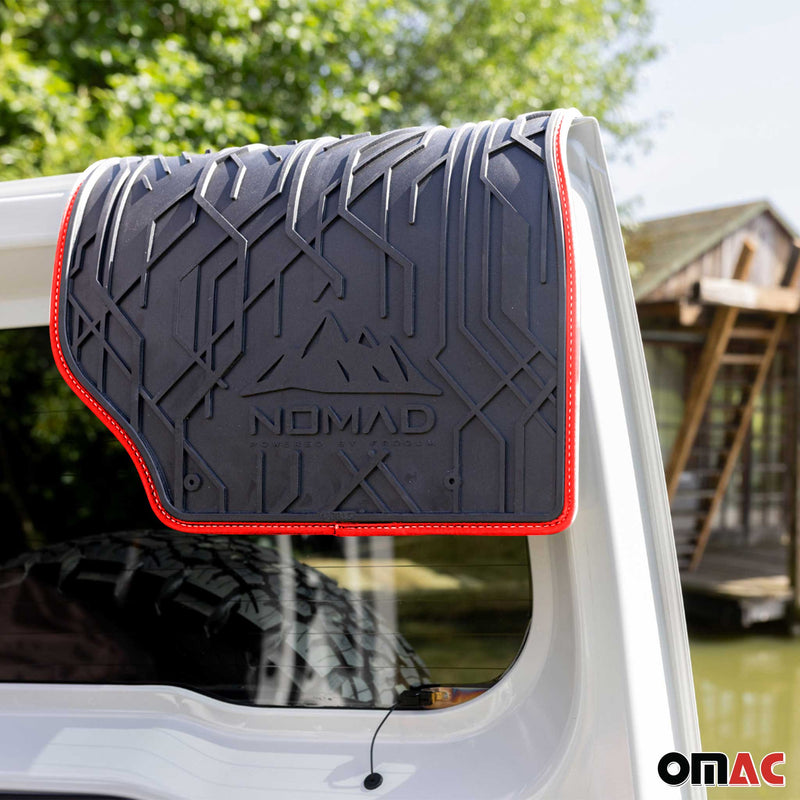 Fußmatten Gummimatten für Seat Alhambra / VW Sharan I 1995-2010 Schwarz Rot 2tlg