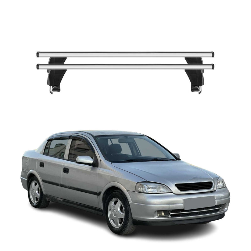 Menabo Dachträger Grundtäger für Opel Astra G 1998-2004 50kg Alu Silber 2tlg