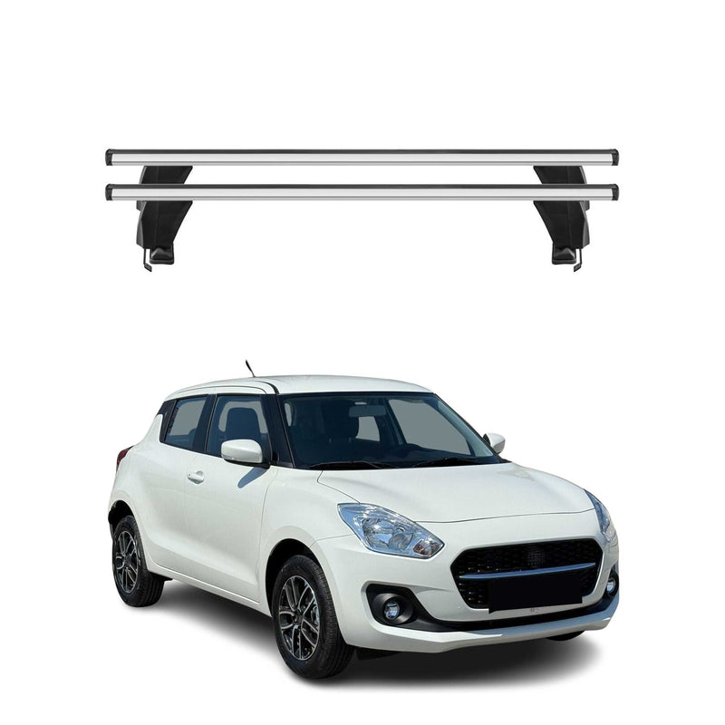Menabo Dachträger Grundtäger für Suzuki Swift mk3 2017-2025 50kg Alu Silber 2x
