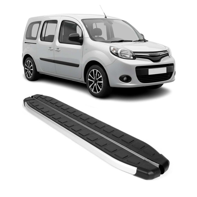 Schweller Seitenbretter Trittbretter für Renault Kangoo 2008-2021 Alu Schwarz