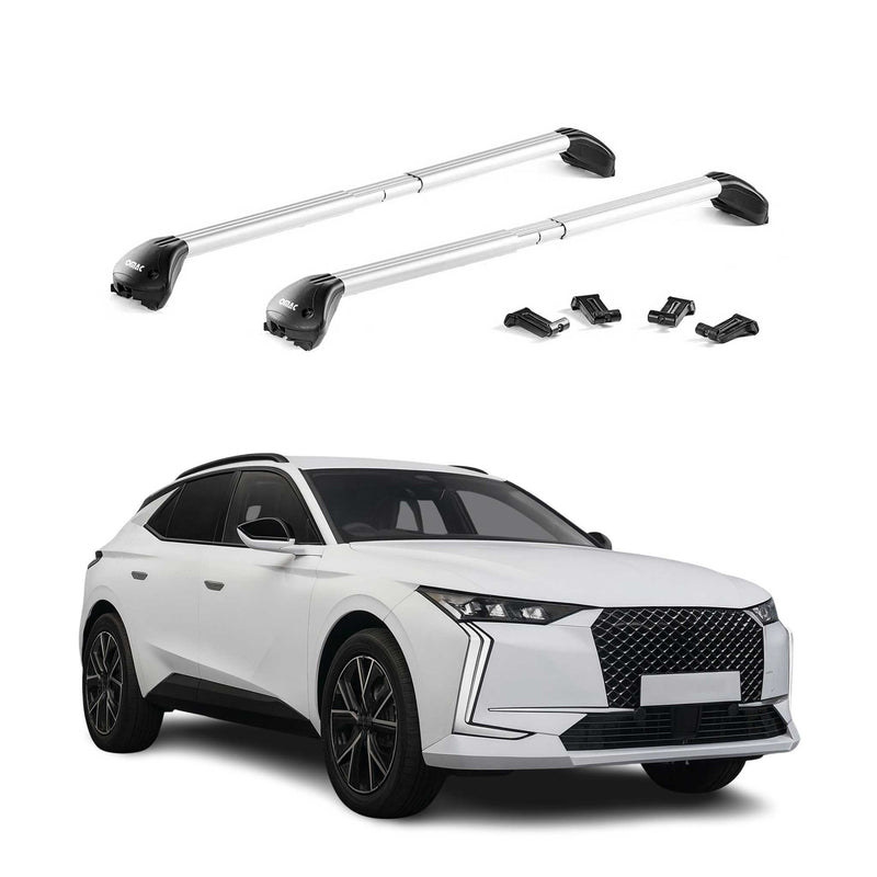 Dachträger Grundtäger für DS 4 Cross 2021-2025 100kg Aluminium Silber 2 tlg ABE