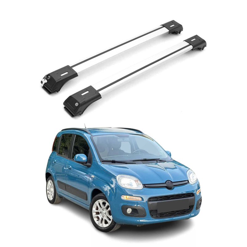 Aluminium Dachträger Gepäckträger für Fiat Panda 2012-2025 Silber 2tlg