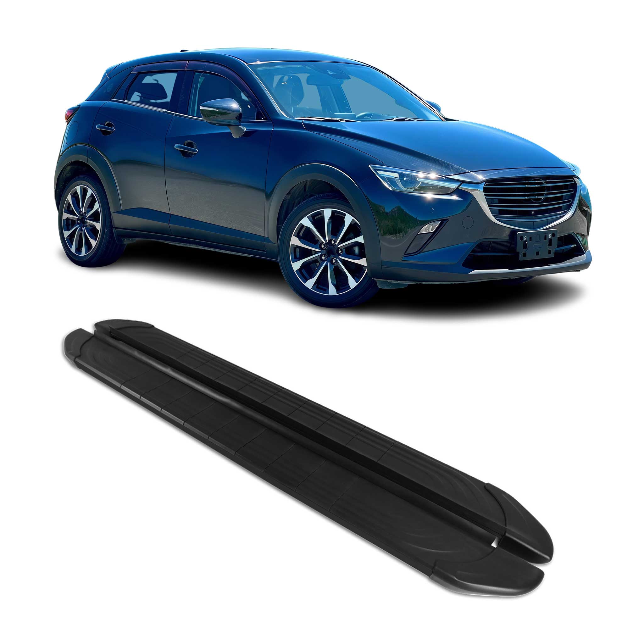 Trittbretter Seitenschweller für Mazda CX-3 2015-2025 Aluminium Schwarz 2tlg