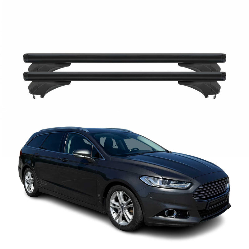 Menabo Dachträger für Ford Mondeo IV Kombi 2014-2022 Aluminium Schwarz 2 tlg