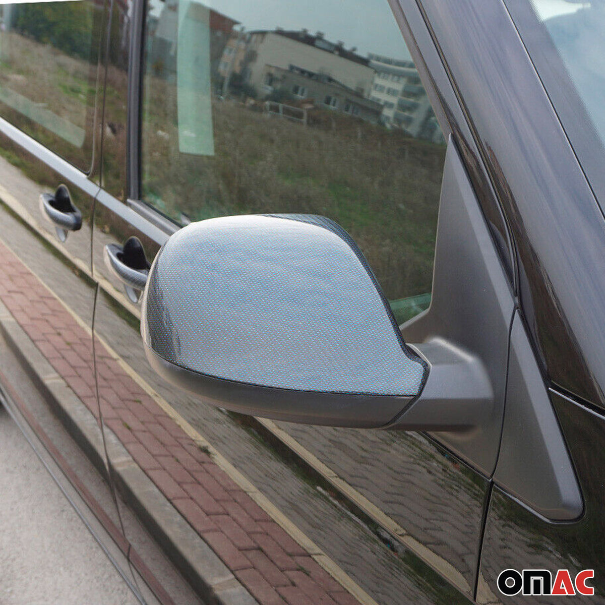 Spiegelkappen Spiegelabdeckung für VW Multivan T5 2009-15 Kohlefaser Carbon Blau