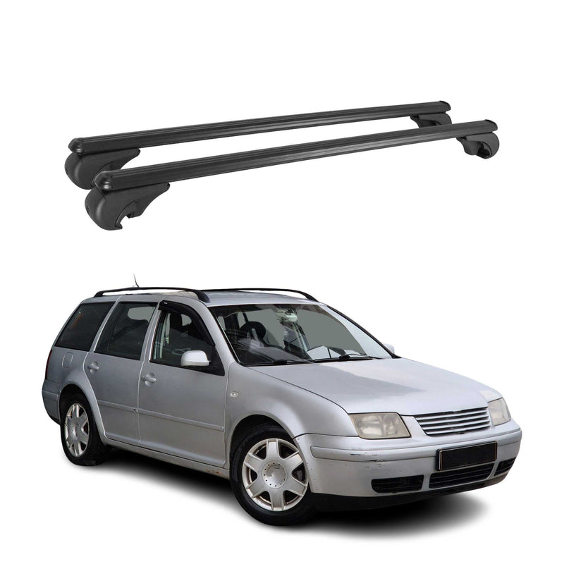 Dachträger für VW Bora Variant 1999-2005 Gepäckträger Grundträger Alu Schwarz 2x