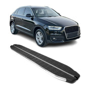 Trittbretter Seitenschweller für Audi Q3 8U 2011-2018 Edelstahl Schwarz Silber