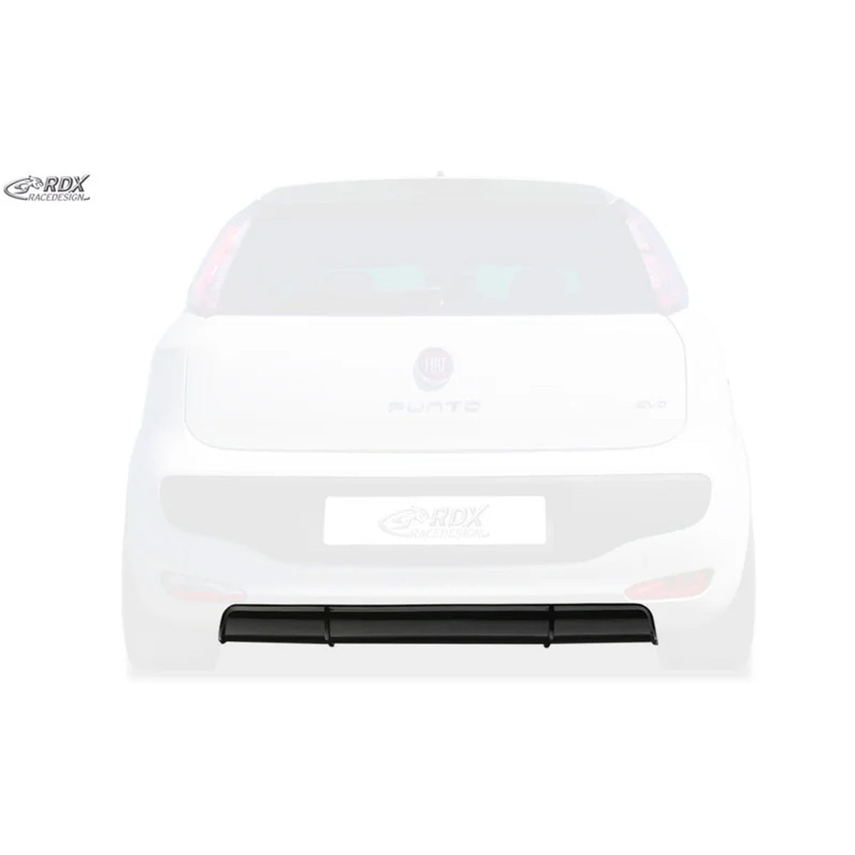 RDX Heckschürzenansatz Diffuser für Fiat Punto Evo 2009- ABS Schwarz TÜV