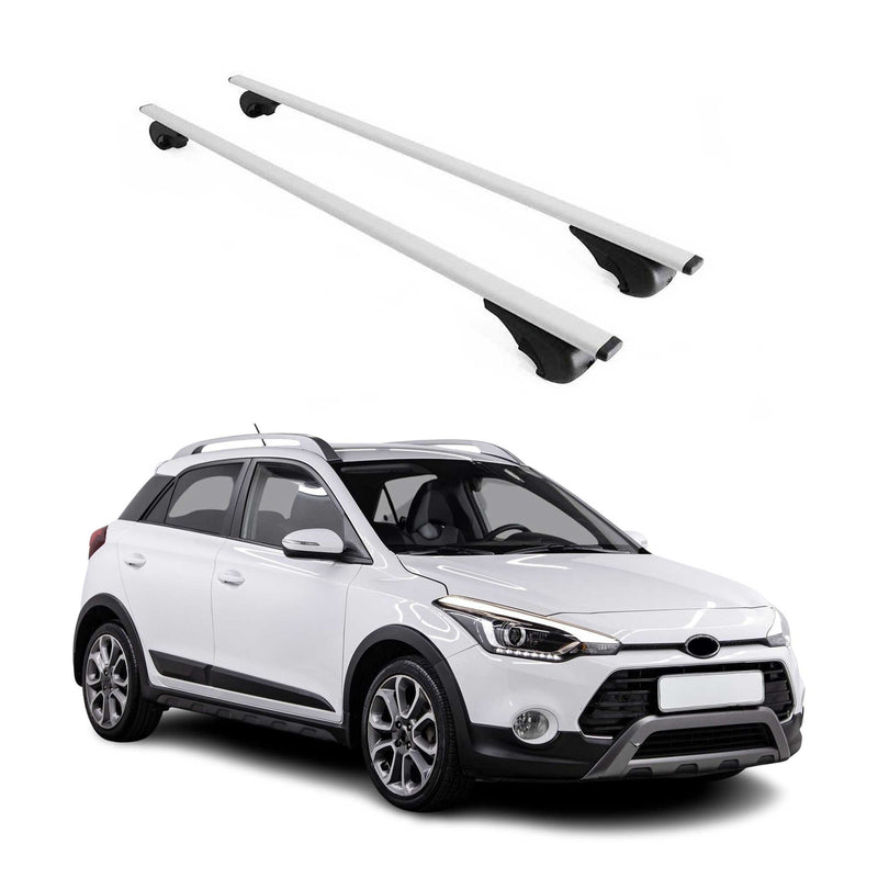 Dachträger Grundtäger für Hyundai i20 2014-2020 75kg Metall Silber 2 tlg