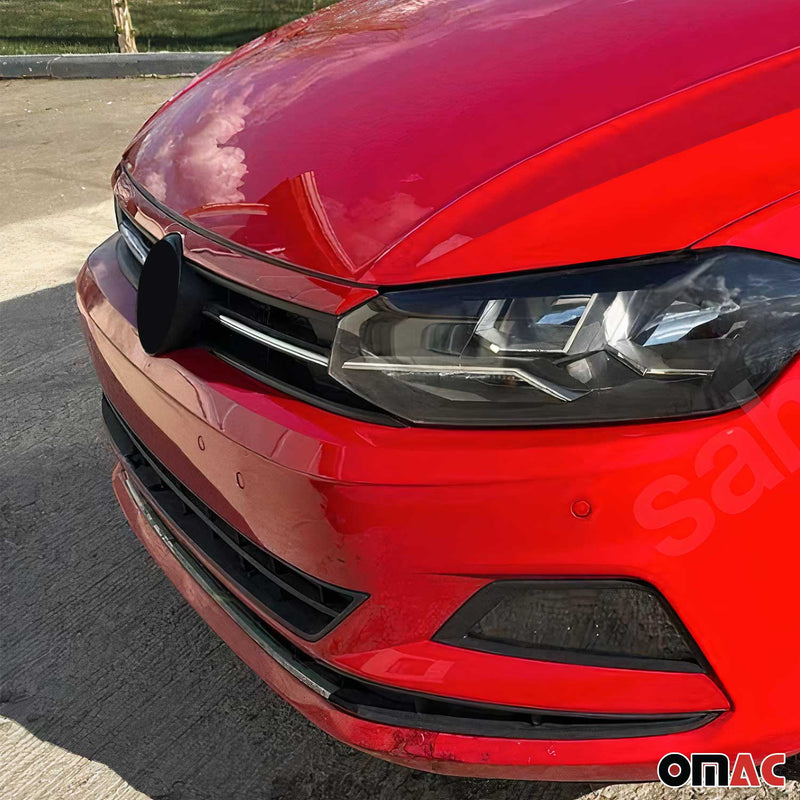 Kühlergrill Leisten Grillleisten für VW Polo 2017-2021 Edelstahl Silber 2tlg