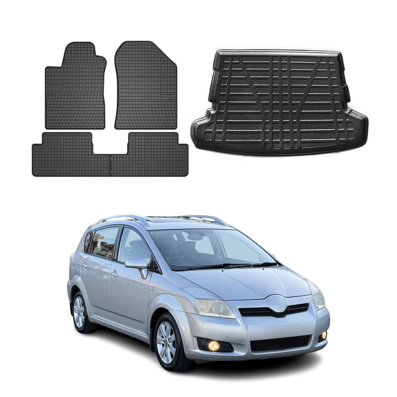 Fußmatten & Kofferraumwanne Set für Toyota Corolla Verso 2004-2009 Gummi 5x