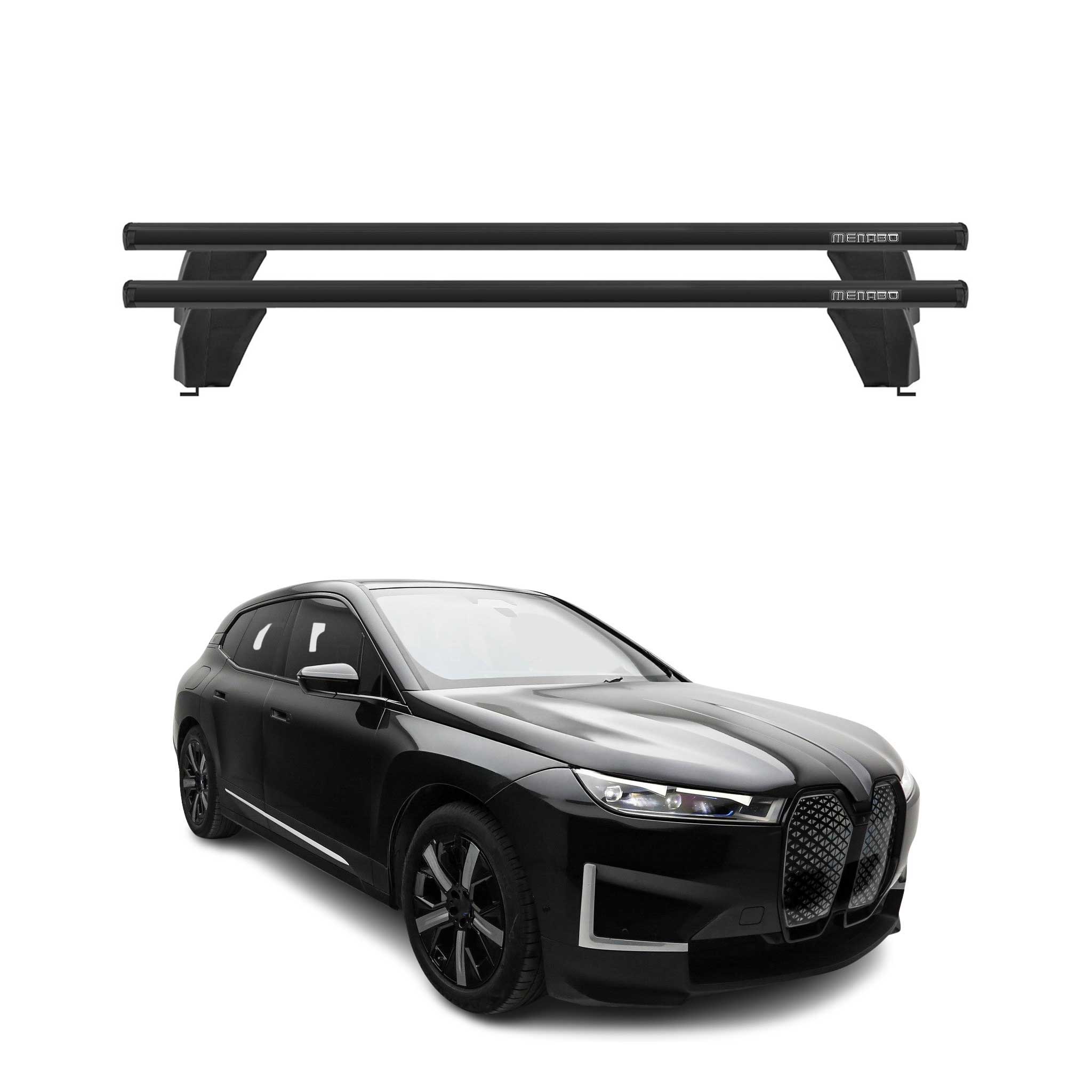 Menabo Dachträger Grundträger für BMW iX I20 2021-2026 Querträger ABE Alu Noir