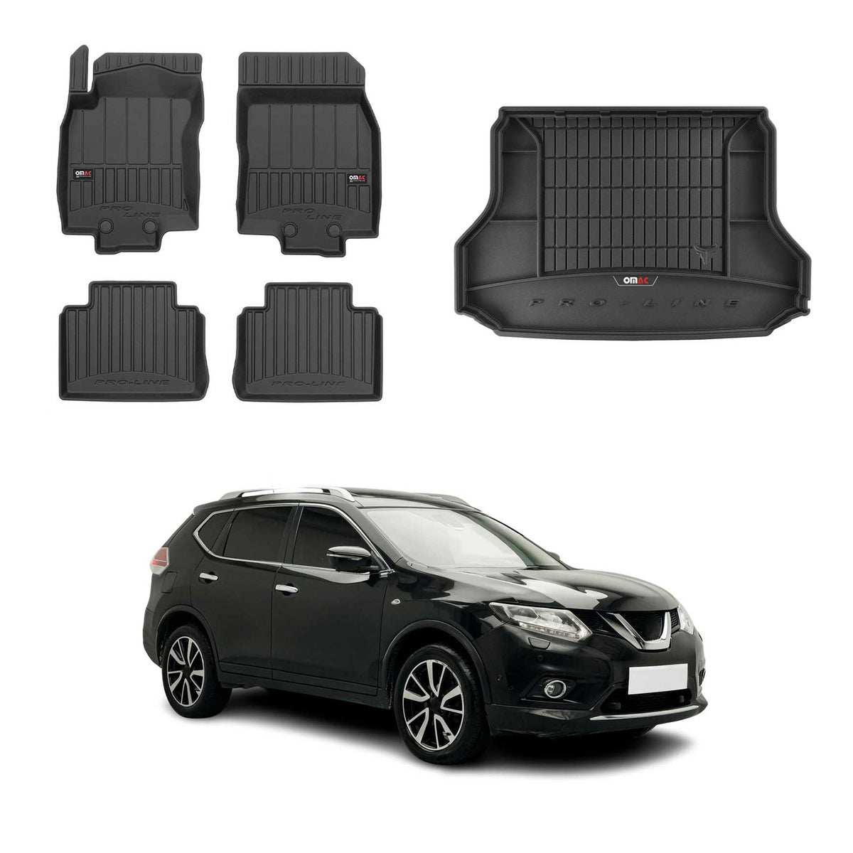 Fußmatten & Kofferraumwanne Set für Nissan X-Trail III T32 2013-2017 Pre-FL
